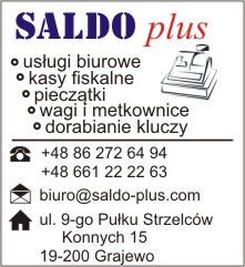 SALDO plus kasy fiskalne, pieczątki, klucze. tel. +48 661 22 22 63